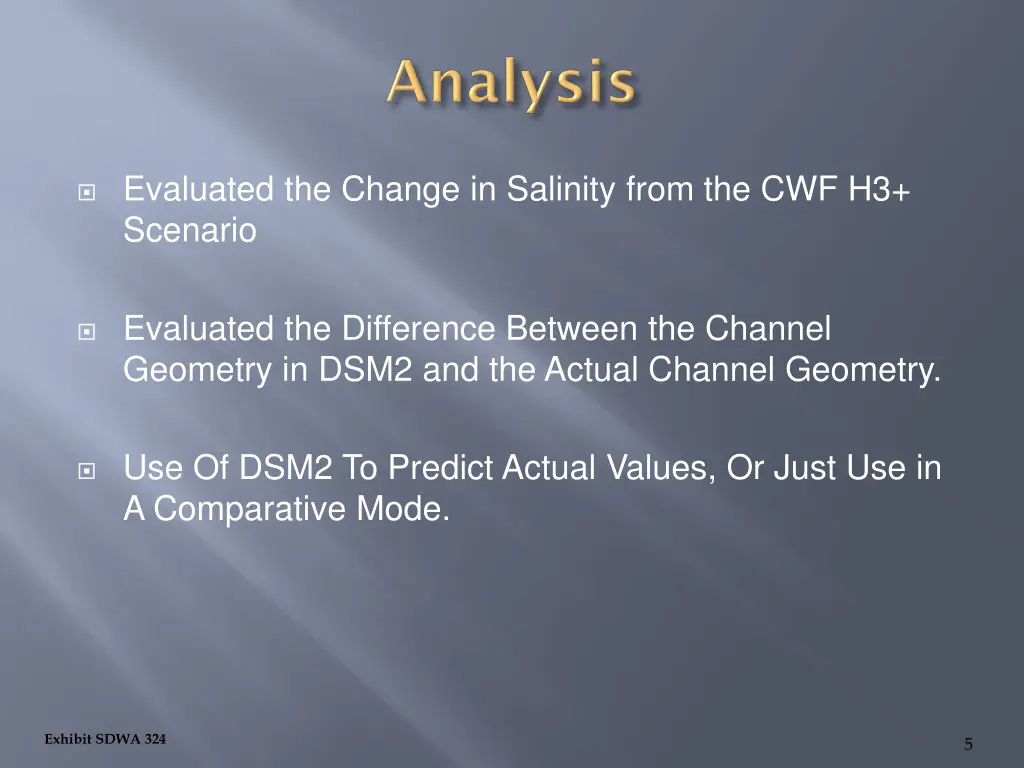 evaluated the change in salinity from