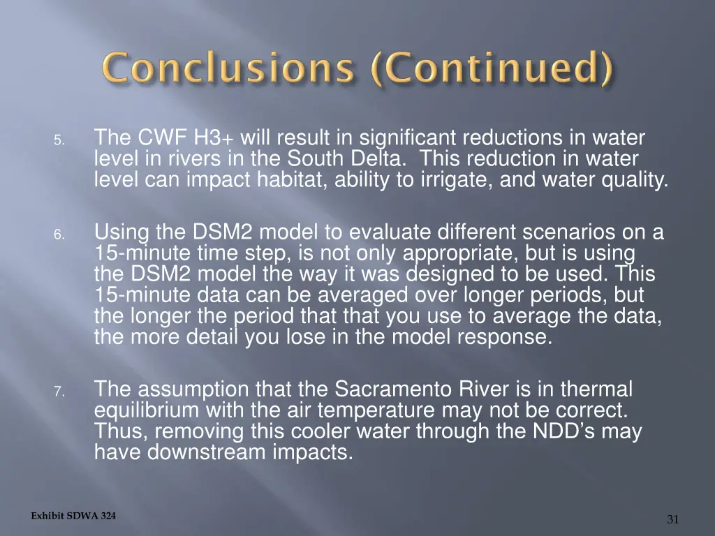 the cwf h3 will result in significant reductions