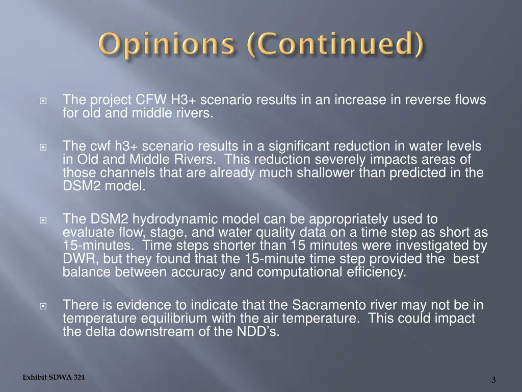 the project cfw h3 scenario results