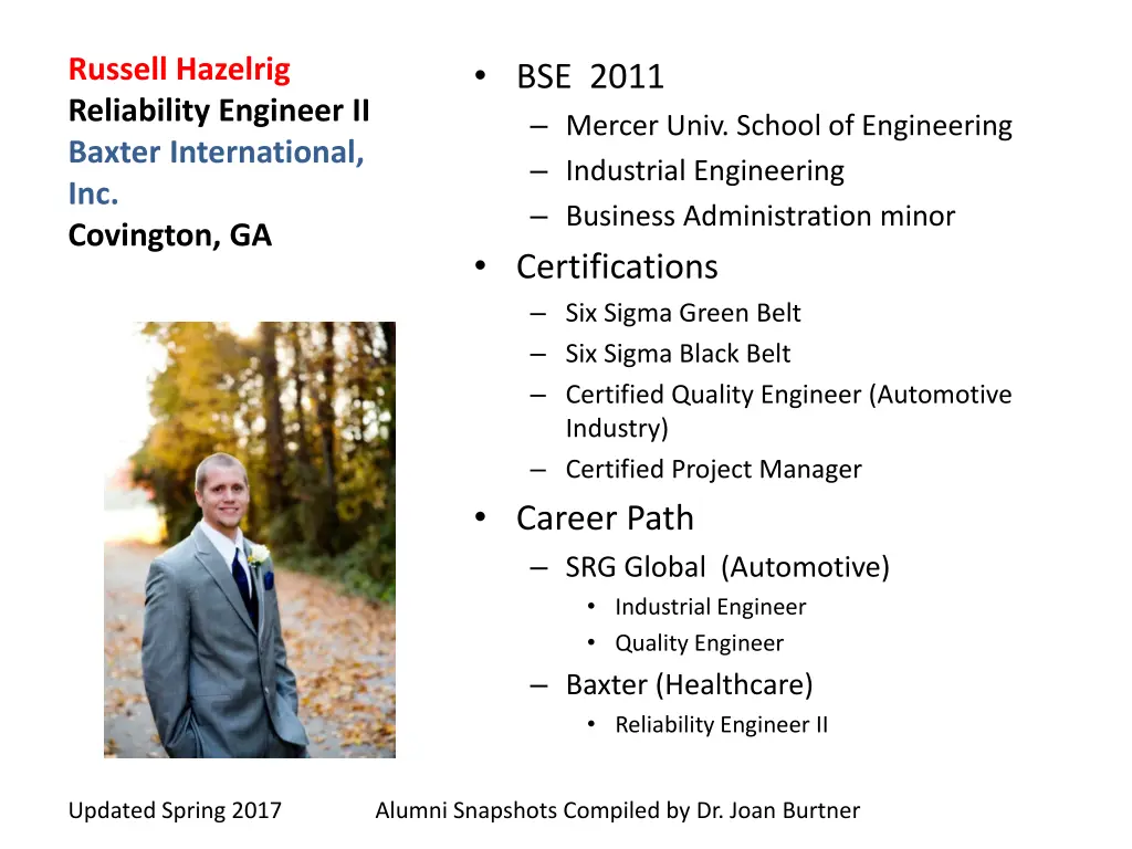 russell hazelrig reliability engineer ii baxter