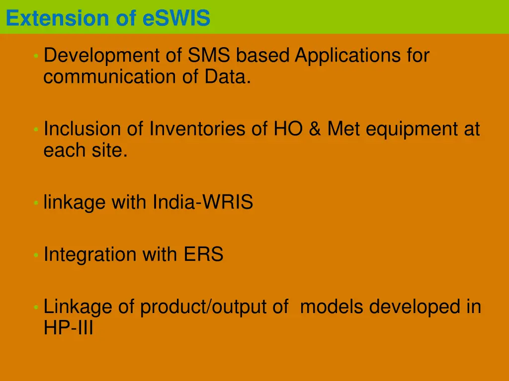 extension of eswis