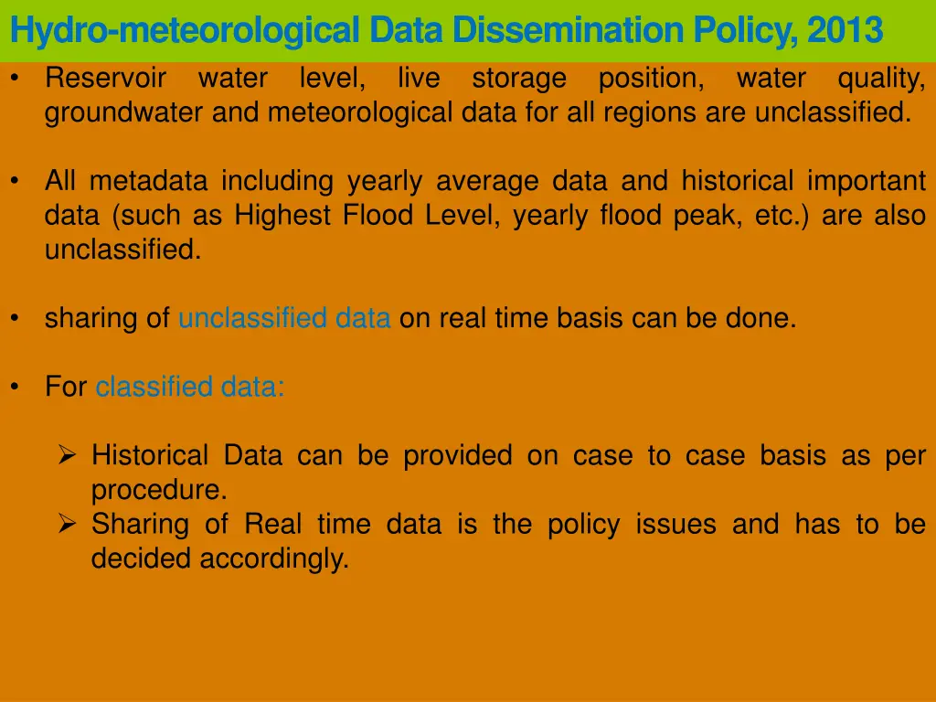 hydro meteorological data dissemination policy 1