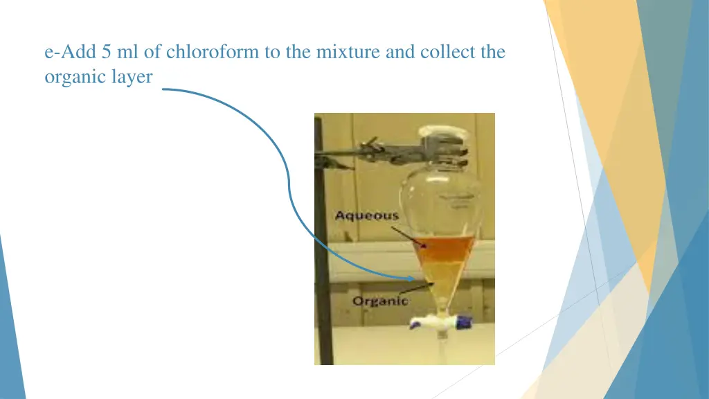 e add 5 ml of chloroform to the mixture