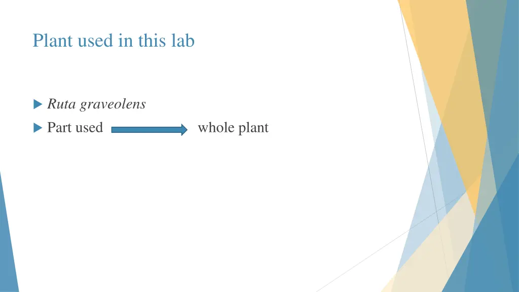 plant used in this lab