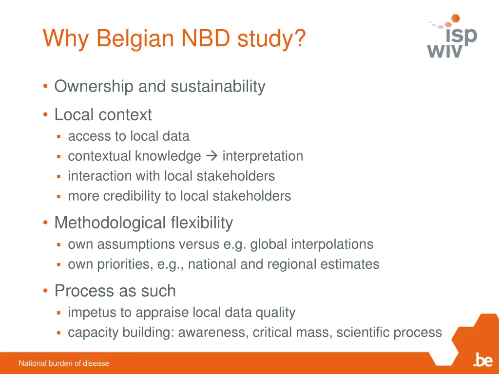 why belgian nbd study