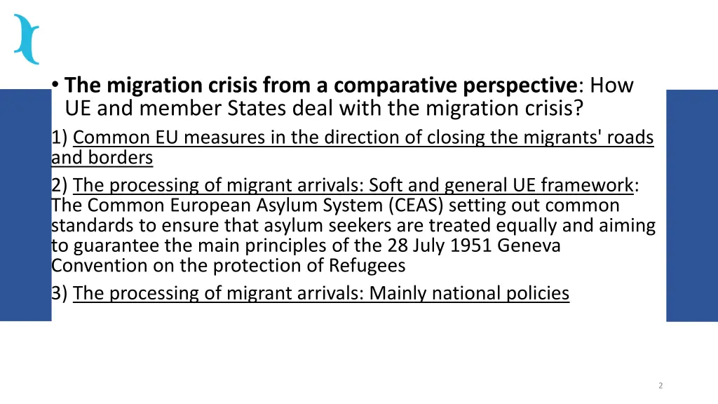 the migration crisis from a comparative