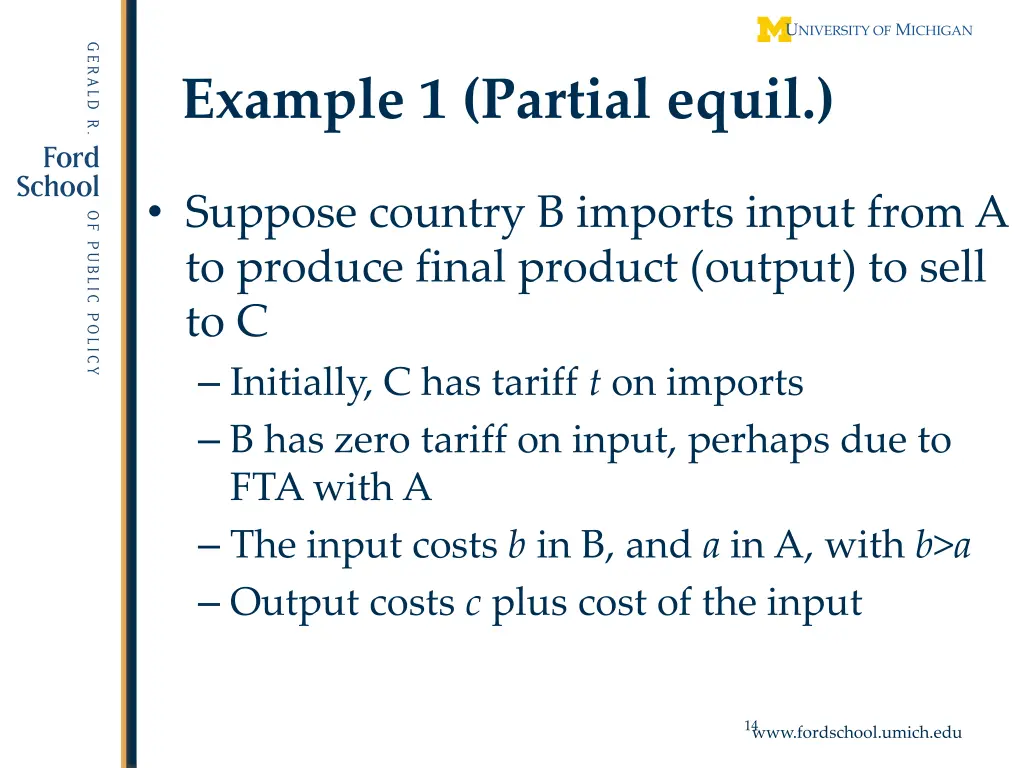 example 1 partial equil