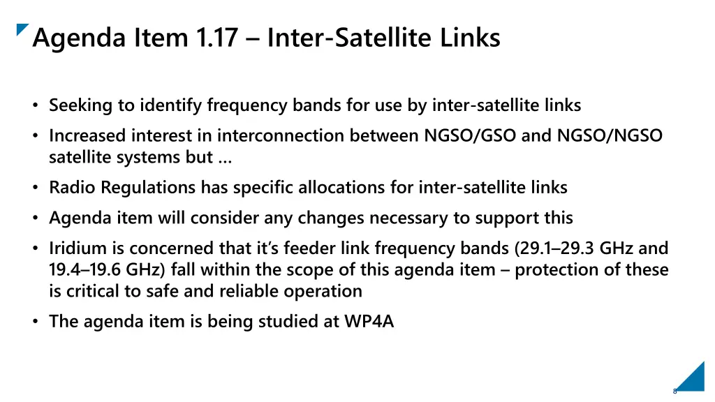 agenda item 1 17 inter satellite links