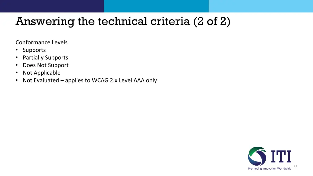 answering the technical criteria 2 of 2