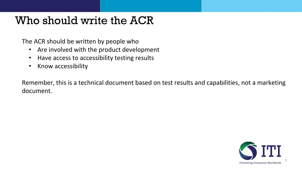 who should write the acr