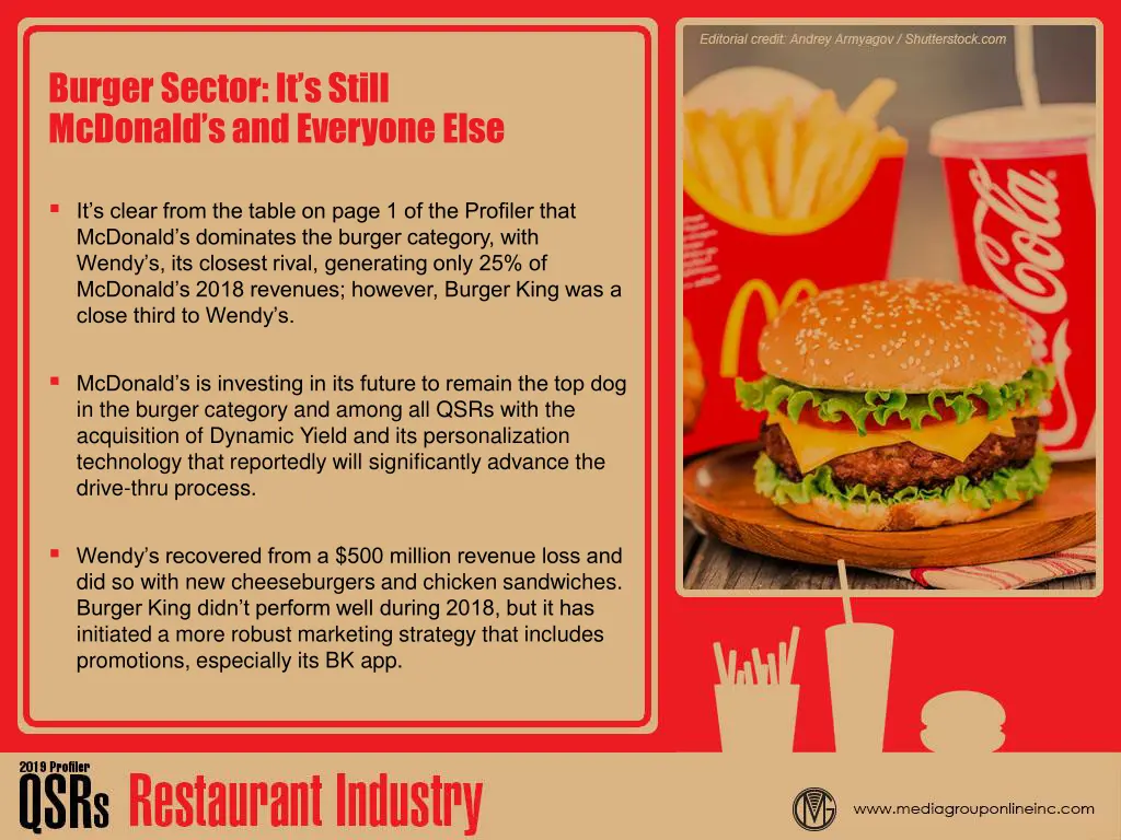 burger sector it s still mcdonald s and everyone