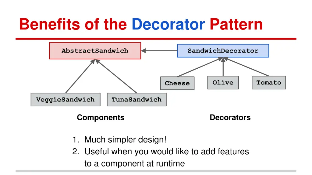 benefits of the decorator pattern