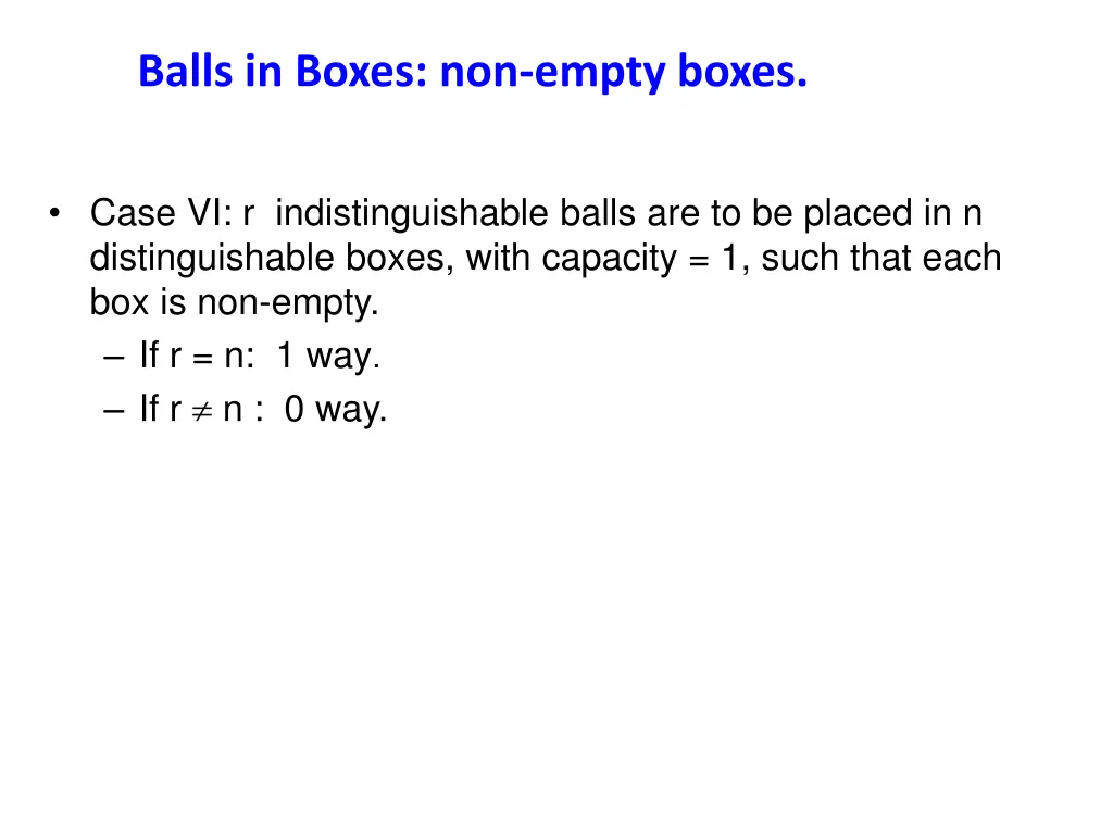 balls in boxes non empty boxes 1