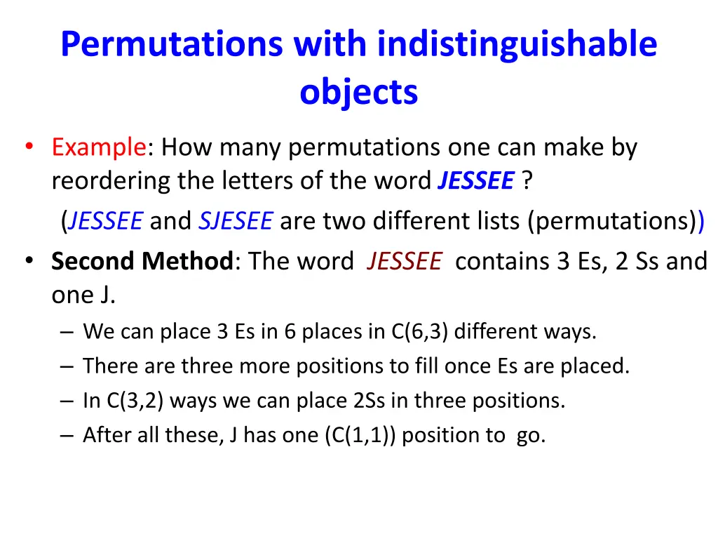 permutations with indistinguishable objects 6