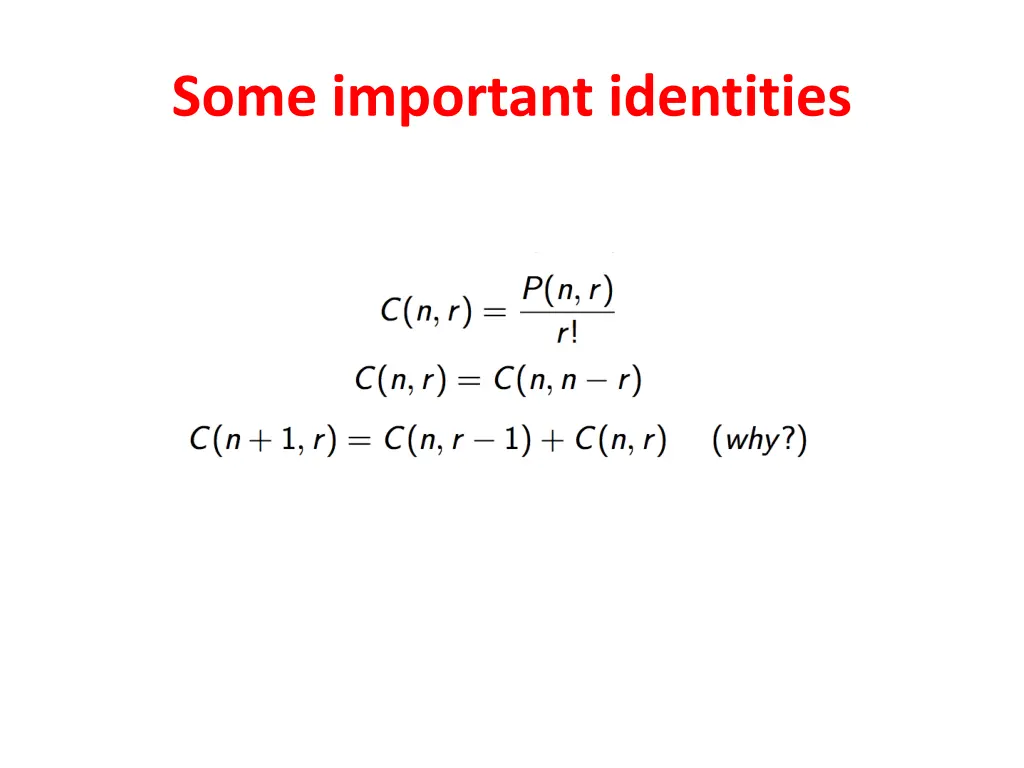 some important identities