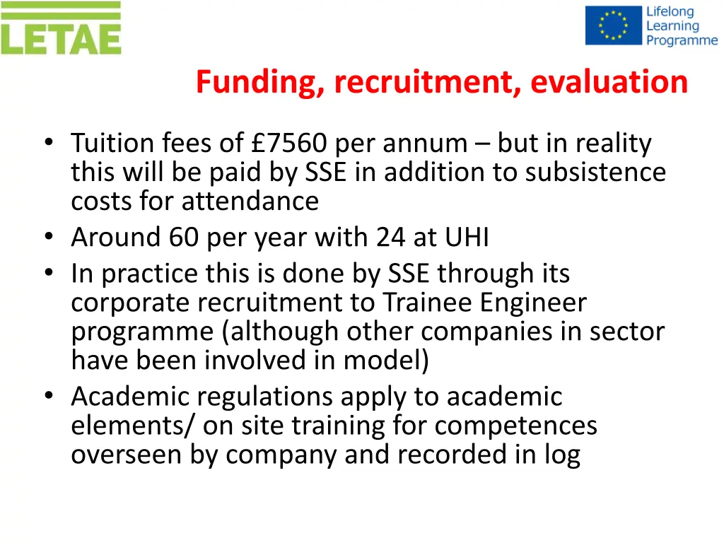 funding recruitment evaluation 1