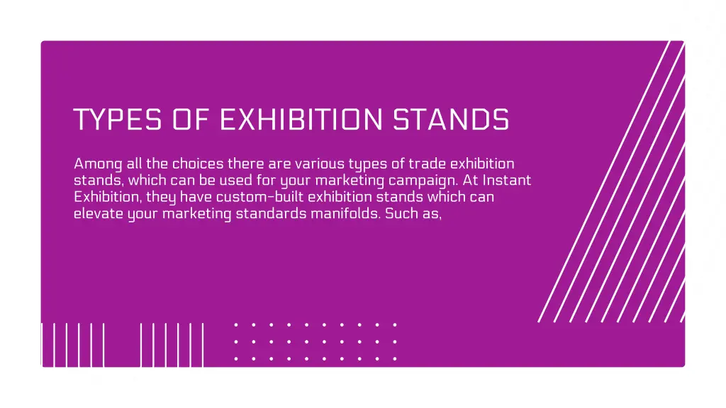 types of exhibition stands