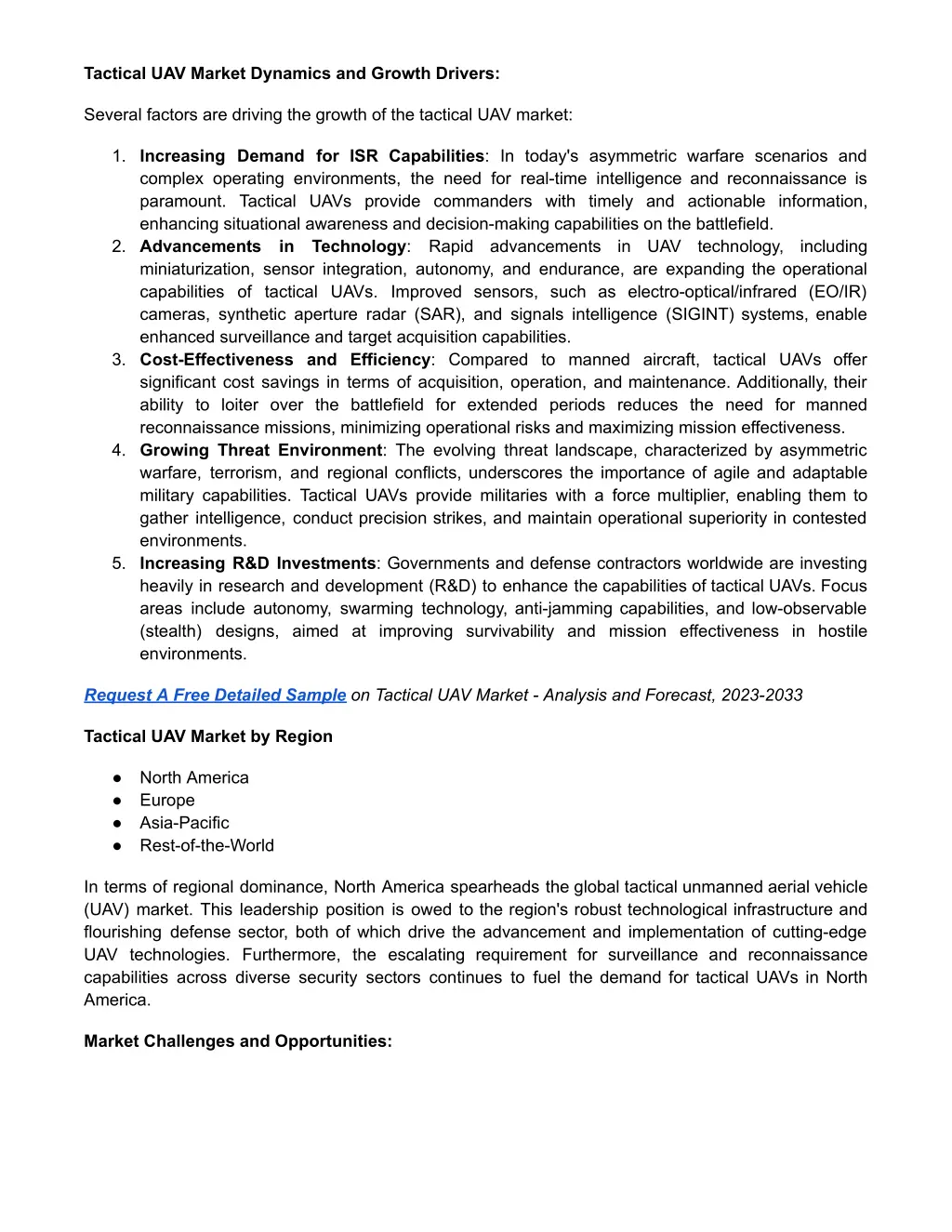 tactical uav market dynamics and growth drivers