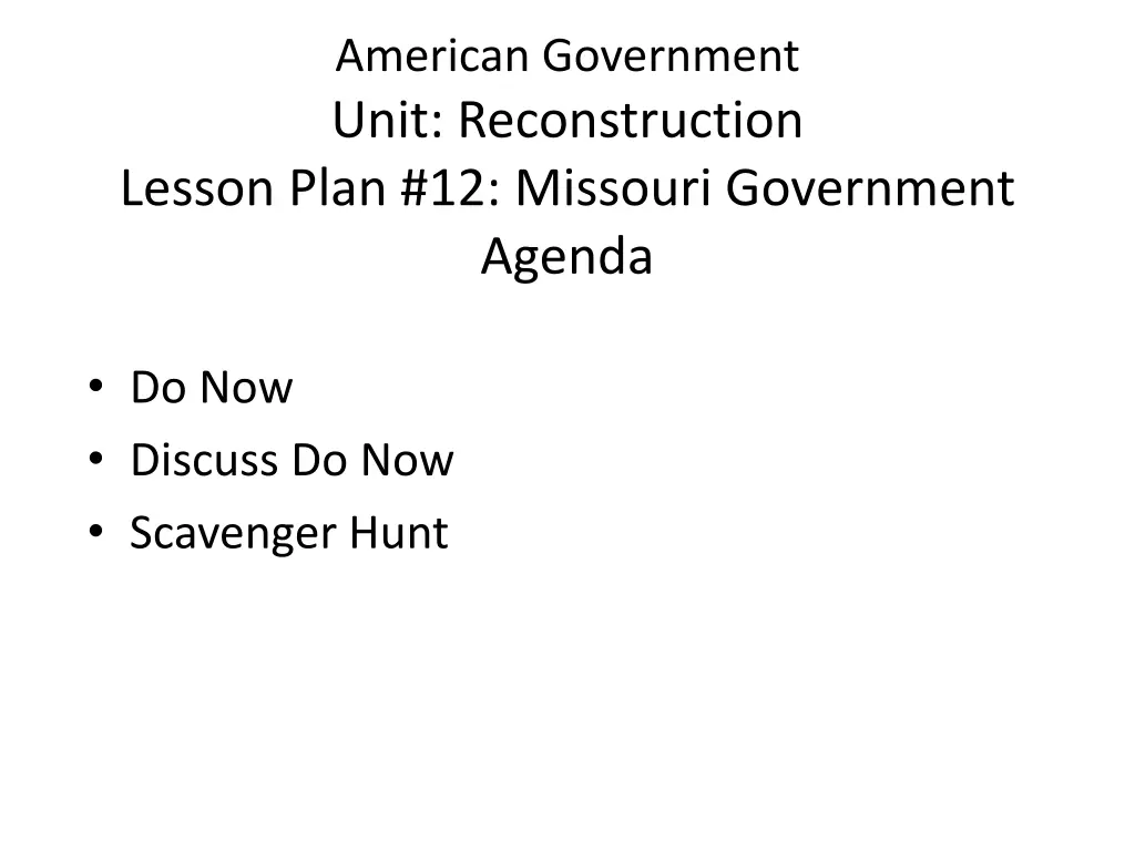 american government unit reconstruction lesson 1