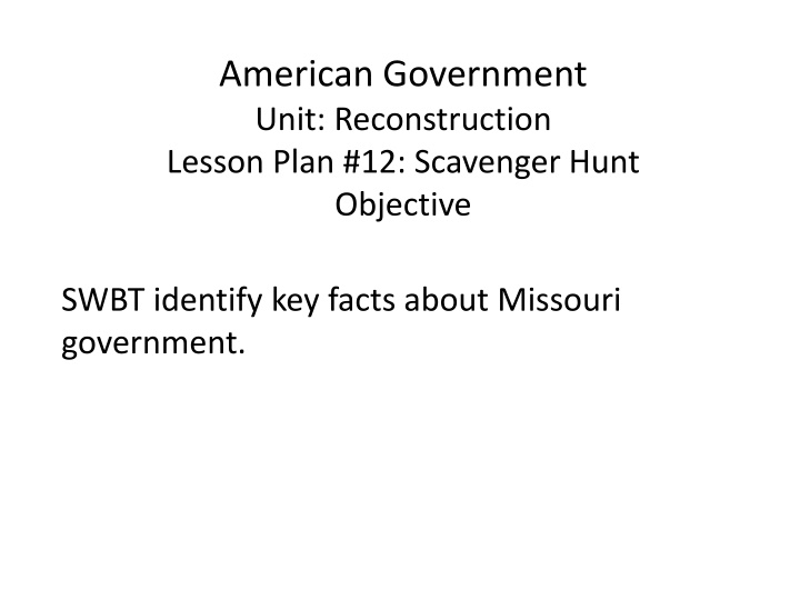 american government unit reconstruction lesson