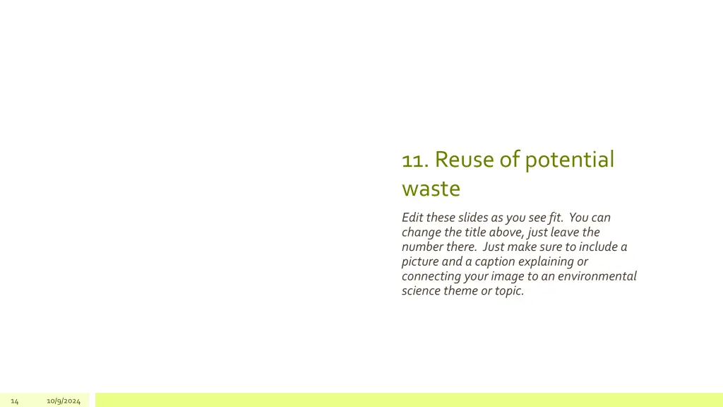 11 reuse of potential waste