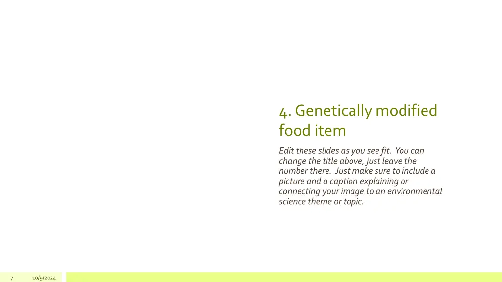 4 genetically modified food item