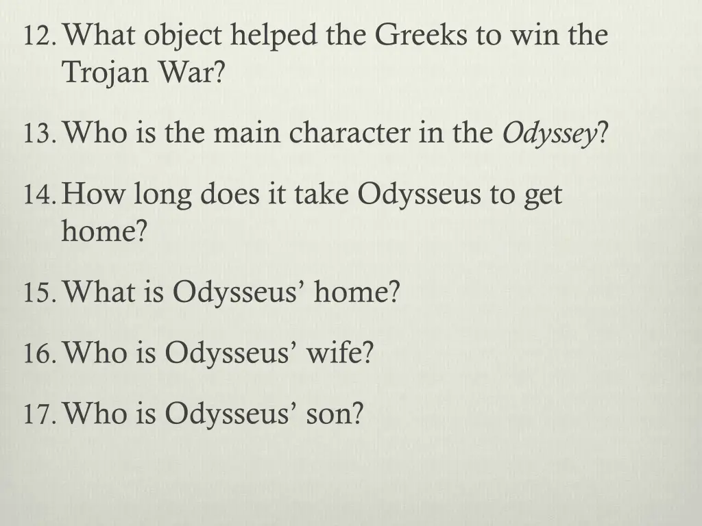 12 what object helped the greeks