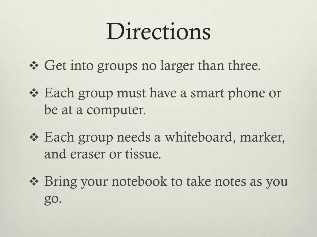 directions