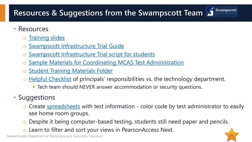 resources suggestions from the swampscott team