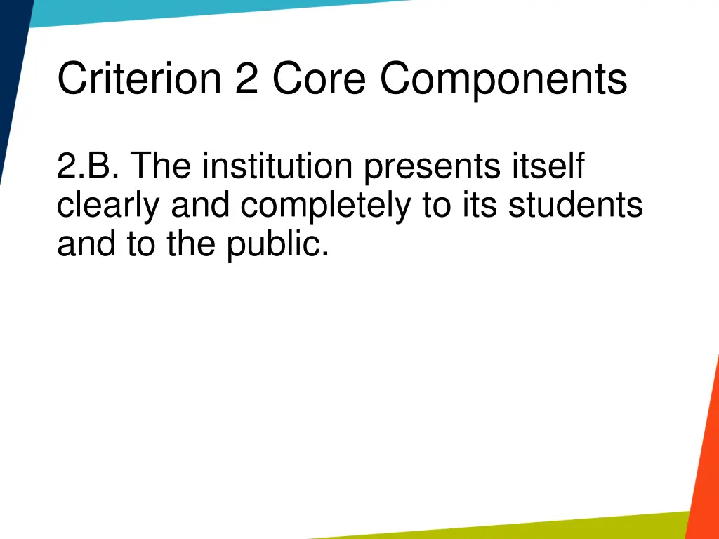 criterion 2 core components 1