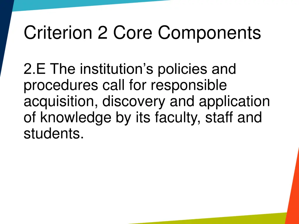 criterion 2 core components 4