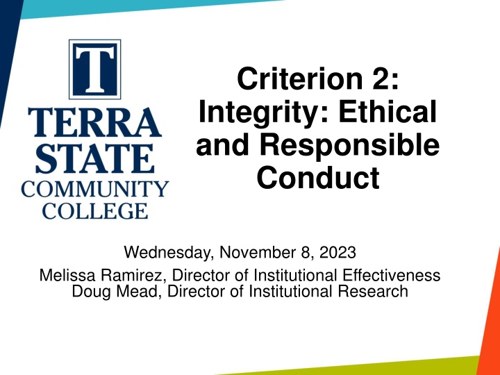 criterion 2 integrity ethical and responsible