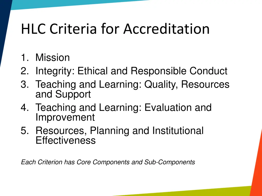 hlc criteria for accreditation