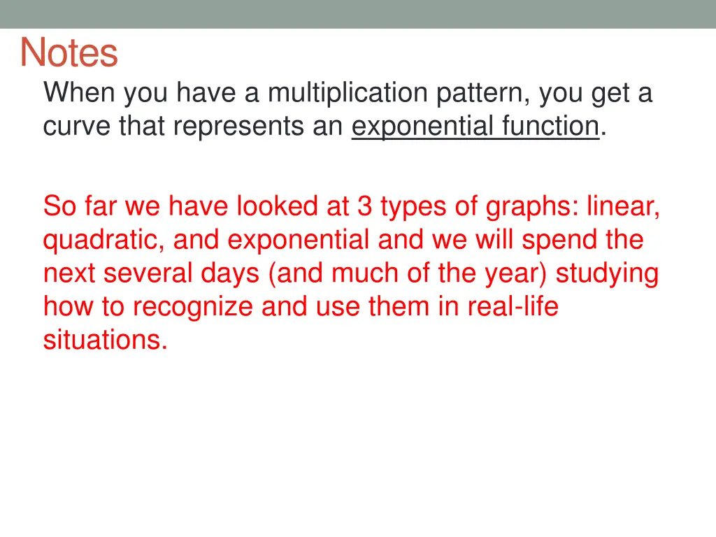 notes when you have a multiplication pattern