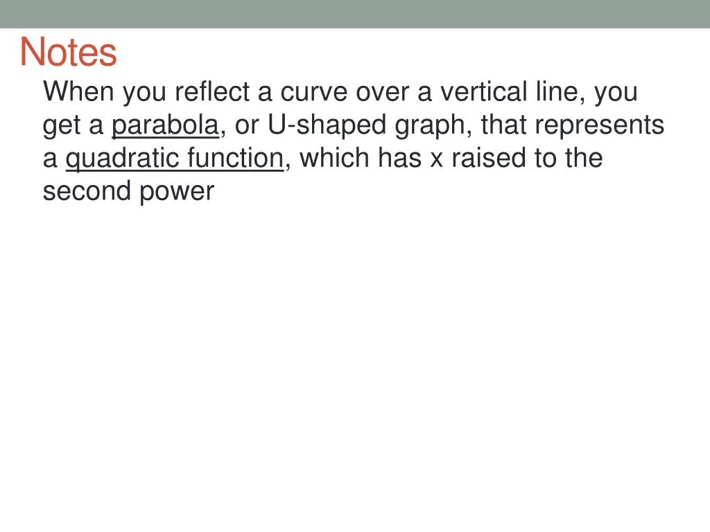 notes when you reflect a curve over a vertical