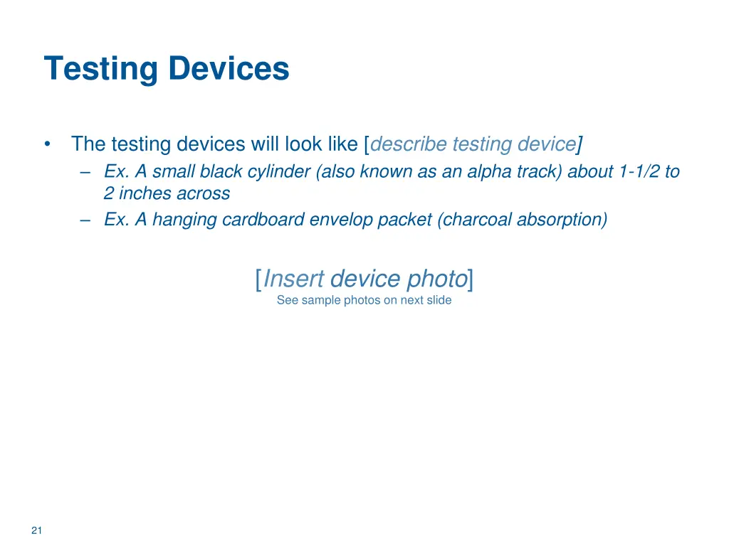 testing devices