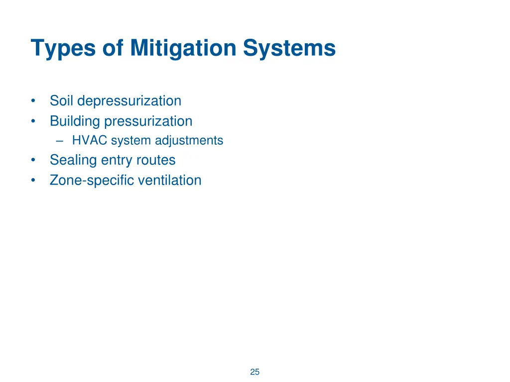 types of mitigation systems