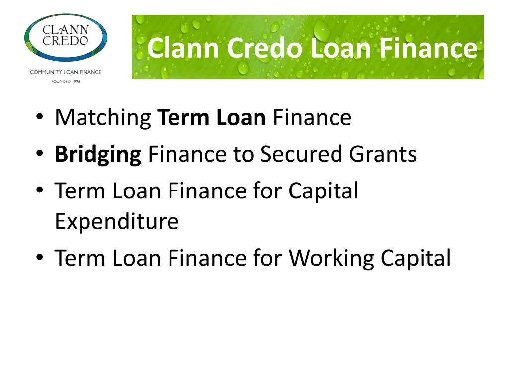 clann credo loan finance