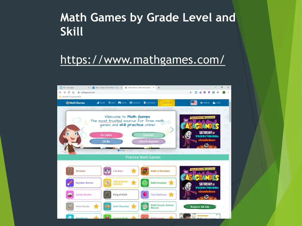 math games by grade level and skill