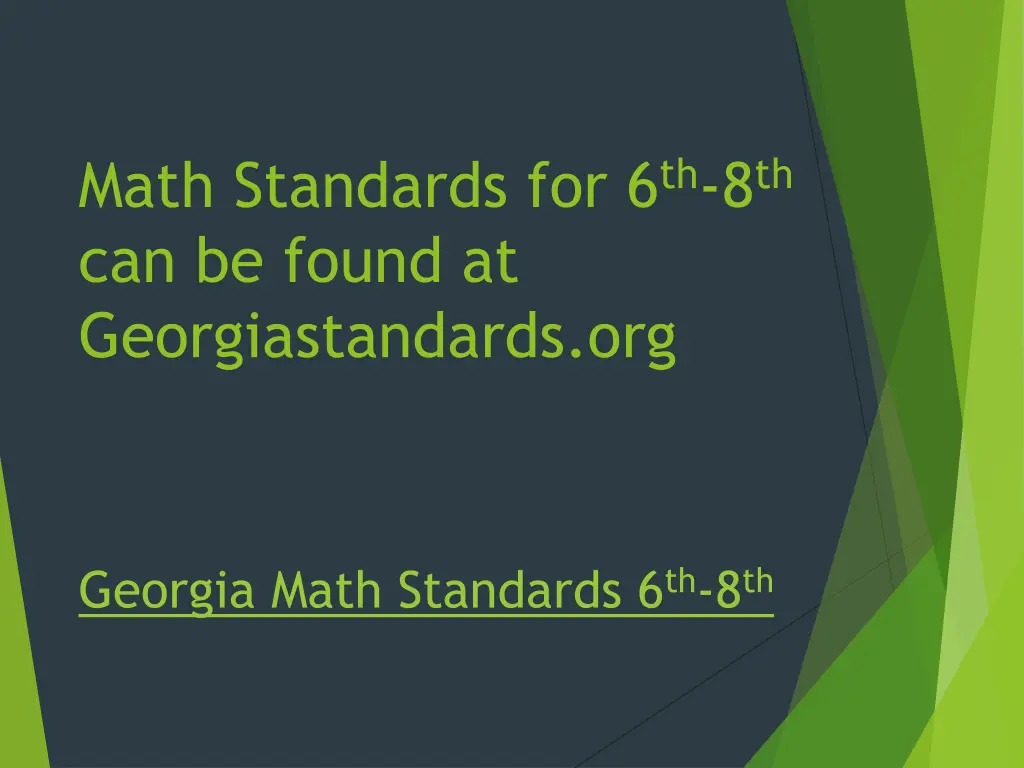 math standards for 6 th 8 th can be found