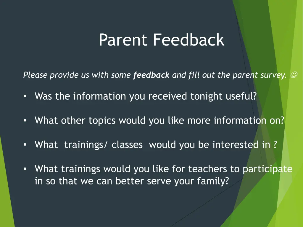 parent feedback