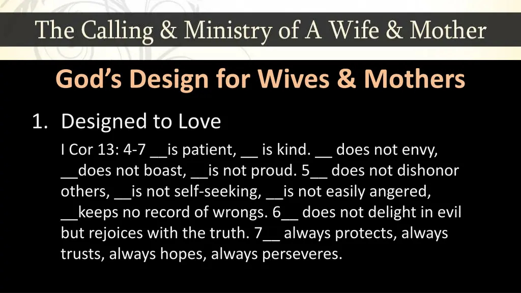 god s design for wives mothers