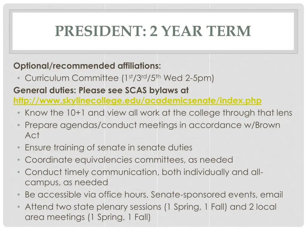 president 2 year term 1