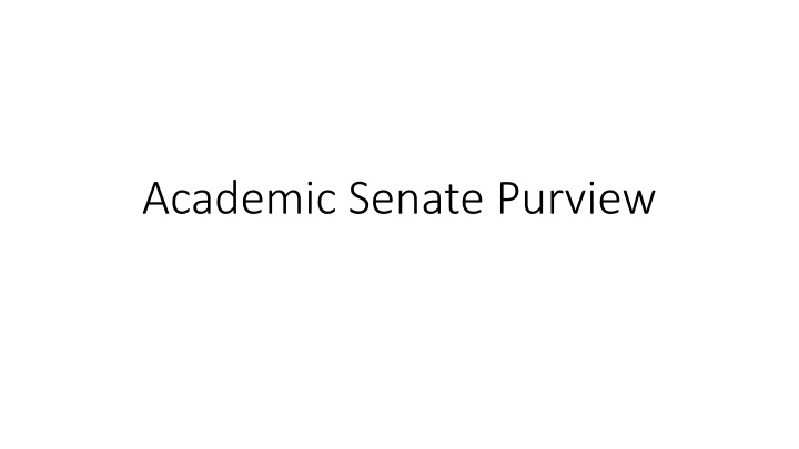 academic senate purview