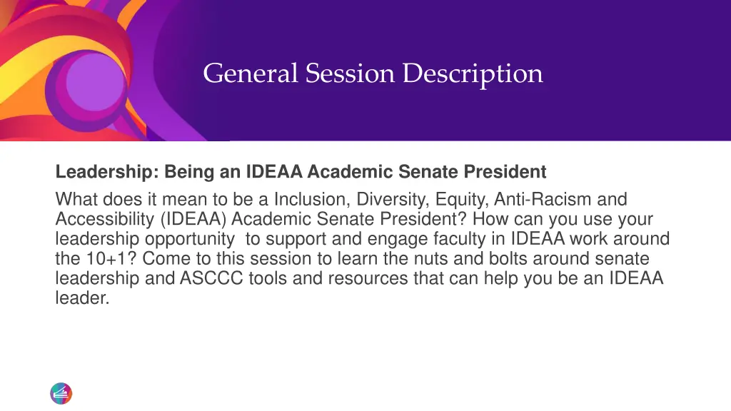 general session description