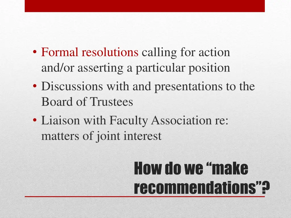 formal resolutions calling for action