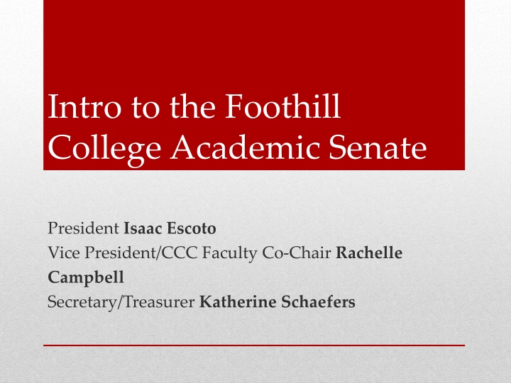 intro to the foothill college academic senate