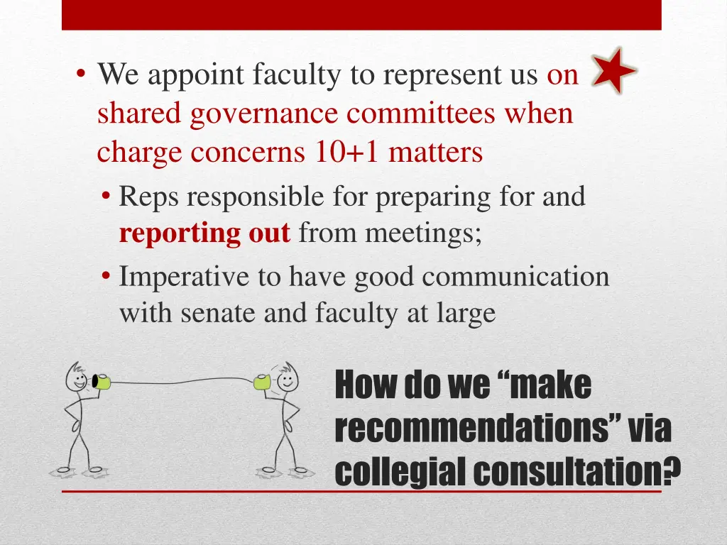 we appoint faculty to represent us on shared