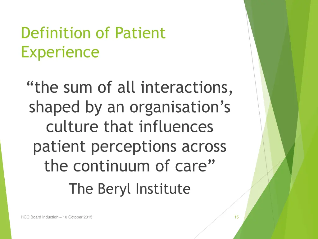 definition of patient experience