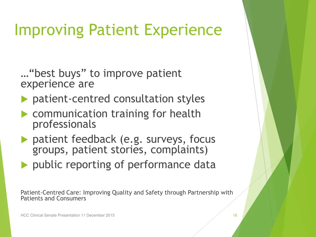 improving patient experience